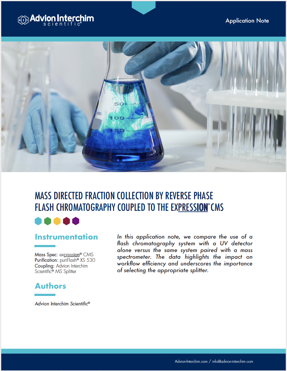 Mass Directed Fraction Collection by Reverse Phase Flash Chromatography Coupled to the ex<u>press<b>ion</u></b> CMS